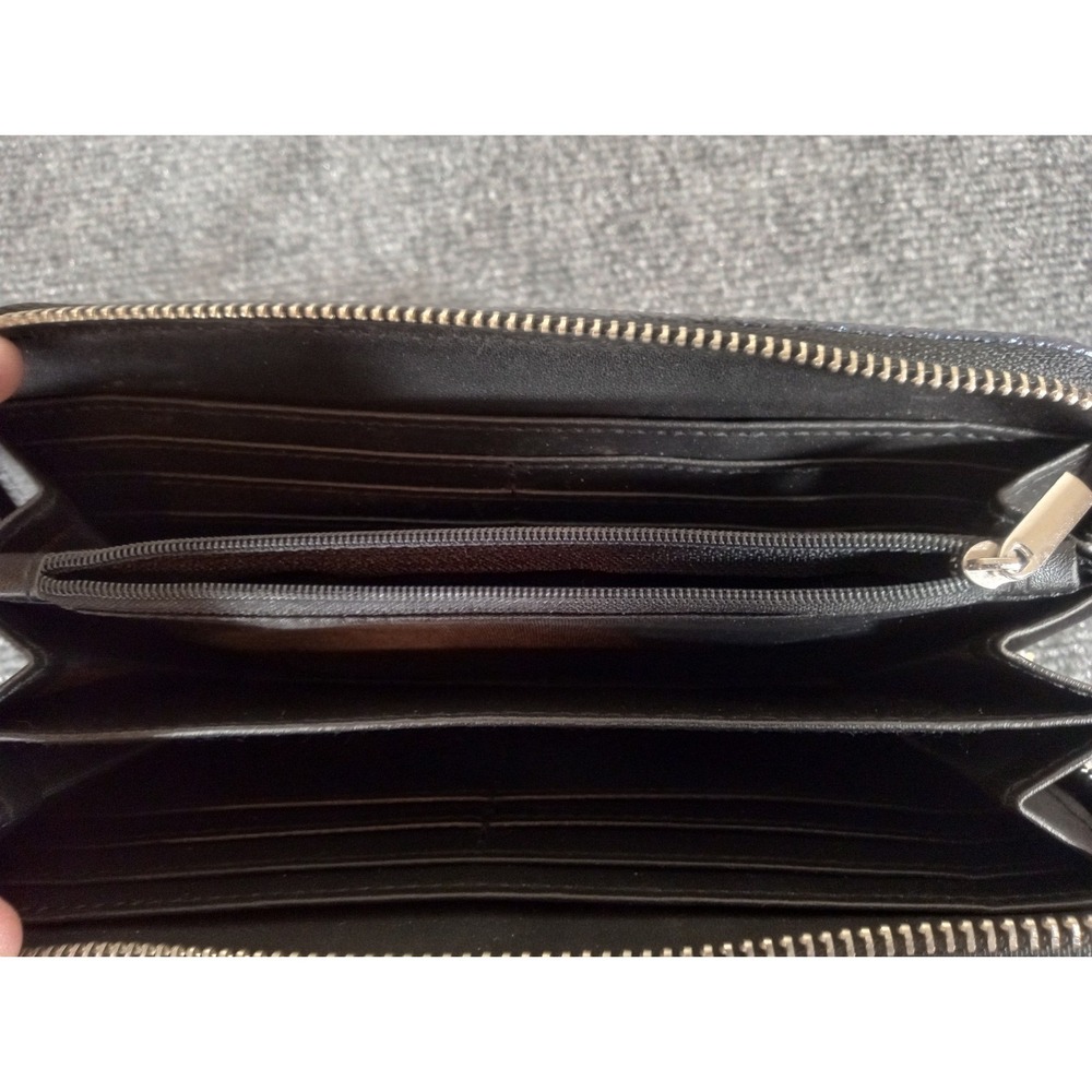 BCBGeneration Logo Zip Pouch Blue Glitter Designer Preppy NWOT - Picture 5 of 6